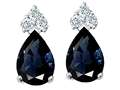 Tommaso Design™ Genuine Sapphire and Diamond Earrings