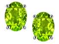 Tommaso Design™ Oval 8x6 mm Genuine Peridot Earring Studs