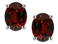 Tommaso Design™ Genuine Oval Garnet Earring Studs