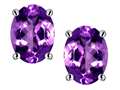 Tommaso Design™ Oval 8x6 mm Genuine Amethyst Earring Studs