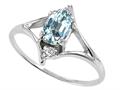 Tommaso Design™ Genuine Aquamarine and Diamond Ring