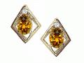 Tommaso Design™ Oval 6x4mm Genuine Citrine and Diamond Earrings