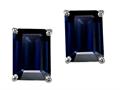 Tommaso Design™ Emerald Octagon Cut Genuine Sapphire Earring Studs