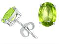 Tommaso Design™ 7x5mm Oval Genuine Peridot Earring Studs