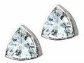 Genuine Triangle Aquamarine Earrings