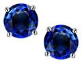 Tommaso Design™ 7mm Round Created Sapphire Earring Screw Back Studs