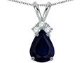 Tommaso Design™ Genuine Sapphire and Diamond Pendant