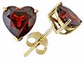 Tommaso Design™ Heart Shape Genuine Garnet Earring Studs