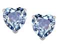 Tommaso Design™ 7mm Heart Shape Simulated Aquamarine Earring Studs