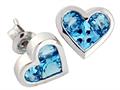 Tommaso Design™ Genuine Invisible Set Blue Topaz Earrings