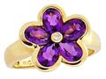Tommaso Design™ Genuine Amethyst Ring