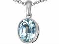 Genuine Oval Aquamarine Pendant