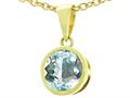 Tommaso Design™ Genuine Round Aquamarine Pendant