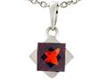 Tommaso Design™ Square 6mm Genuine Garnet Pendant