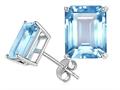Tommaso Design™ Simulated Emerald Cut Aquamarine Earrings