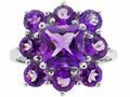 Tommaso Design™ Genuine Amethyst Ring