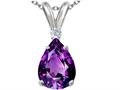 Tommaso Design™ Pear Shape 8x6 mm Genuine Amethyst Pendant