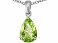 Tommaso Design™ Genuine 9x6mm Pear Shape Peridot Pendant