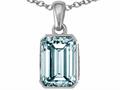 Tommaso Design™ Emerald Cut 8x6mm Genuine Aquamarine Pendant