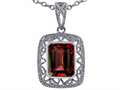 Tommaso Design™ Genuine Emerald Cut Garnet Pendant