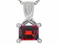 Tommaso Design™ Emerald Cut 8x6mm Genuine Garnet Pendant