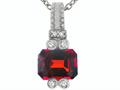 Tommaso Design™ Emerald Cut 8x6mm Genuine Garnet Pendant