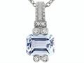 Tommaso Design™ Genuine Emerald Cut Aquamarine Pendant