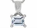 Tommaso Design™ Genuine Emerald Cut Aquamarine Pendant