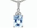 Tommaso Design™ Emerald Cut 9x7mm Genuine Aquamarine Pendant