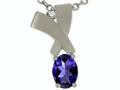 Tommaso Design™ Oval 7x5mm Genuine Iolite and Diamond Pendant