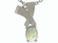 Tommaso Design™ Oval 7x5mm Genuine Opal and Diamond Pendant