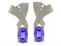Tommaso Design™ Oval 6x4mm Genuine Tanzanite Earrings