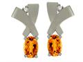 Tommaso Design™ Oval 6x4mm Genuine Citrine Earrings