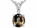 Tommaso Design™ Round 6mm Genuine Smoky Quartz Pendant