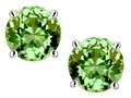 Tommaso Design™ Round 7mm Simulated Green Sapphire Screw Back Earring Studs
