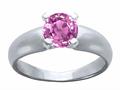 Tommaso Design™ Round 5mm Genuine Pink Sapphire Ring