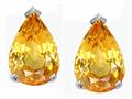 Tommaso Design™ 8x6mm Pear Shape Genuine Yellow Orange Sapphire Earrings
