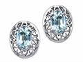 Tommaso Design™ Oval 6x4 mm Genuine Aquamarine Earrings