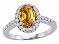 Genuine Citrine and Diamond Ring