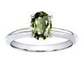 Tommaso Design™ Oval 7x5mm Genuine Green Sapphire Solitaire Engagement Ring
