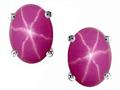 Tommaso Design™ Oval 8x6mm Created Star Ruby Earring Studs