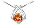 Tommaso Design™ Round 5mm Genuine Orange Sapphire Pendant
