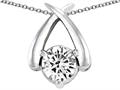 Tommaso Design™ 7mm Round Genuine White Topaz Pendant