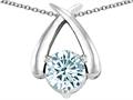 Tommaso Design™ 7mm Round Genuine Aquamarine Pendant