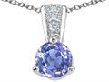 Genuine Round Purple Sapphire and Diamond Pendant
