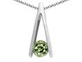 Tommaso Design™ Round Genuine Green Sapphire Pendant