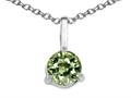 Tommaso Design™ Round Genuine Green Sapphire Solitaire Pendant