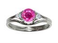 Tommaso Design™ Round Genuine Pink Sapphire and Diamond Ring