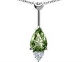 Tommaso Design™ Genuine Green Sapphire and Diamond Pendant