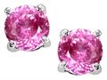 Tommaso Design™ Round 7mm Simulated Pink Topaz Earring Studs